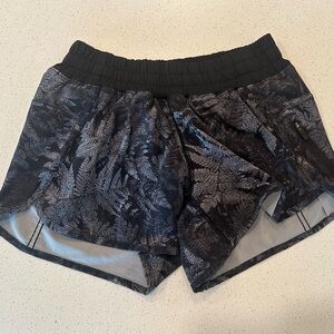 lululemon athletica Black and Gray Patterned Athletic Shorts